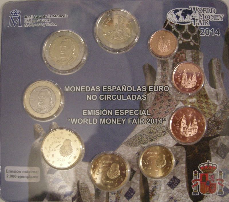 (afbeelding voor) BU set Spanje World Money Fair 2014